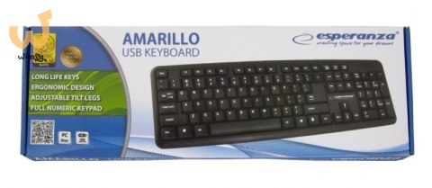 Klawiatura membranowa Esperanza AMARILLO EK134 (USB 2.0; (EU); kolor czarny) Klawiatura membranowa Esperanza AMARILLO EK134 (USB 2.0; (EU); kolor czarny)