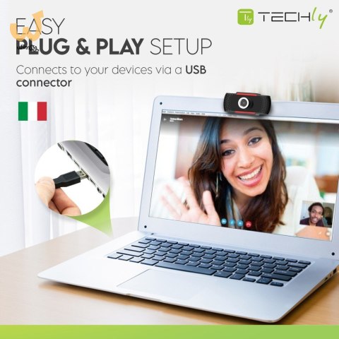 TECHLY KAMERA USB INTERNETOWA FULLHD 1080P Z MIKRO TECHLY KAMERA USB INTERNETOWA FULLHD 1080P Z MIKRO