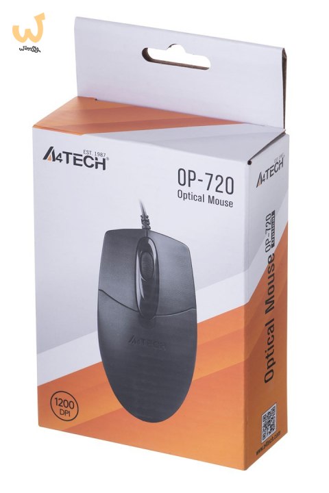 Mysz A4 TECH OP-720 A4TMYS43754 (optyczna; 800 DPI; kolor czarny) Mysz A4 TECH OP-720 A4TMYS43754 (optyczna; 800 DPI; kolor czarny)