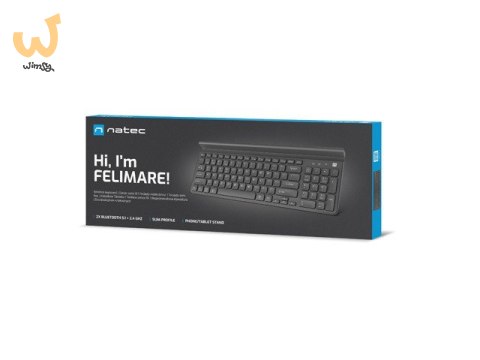 NATEC KLAWIATURA BEZPRZEWODOWA FELIMARE US SLIM BLUETOOTH+2.4GHZ UCHWYT NA TABLET/SMARTFON NKL-1973 NATEC KLAWIATURA BEZPRZEWODOWA FELIMARE US SLIM BLUETOOTH+2.4GHZ UCHWYT NA TABLET/SMARTFON NKL-1973