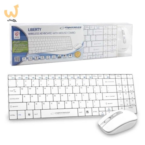 Zestaw klawiatura + mysz Esperanza EK122W (USB 2.0; kolor biały; laserowa) Zestaw klawiatura + mysz Esperanza EK122W (USB 2.0; kolor biały; laserowa)