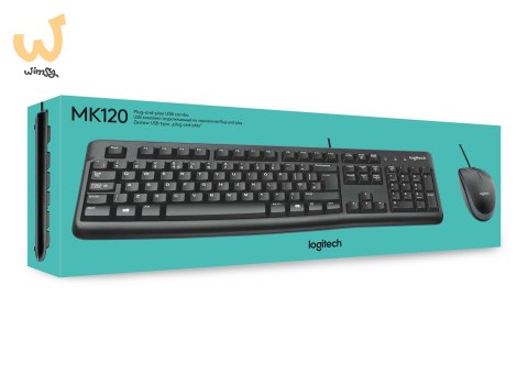 Zestaw klawiatura + mysz Logitech MK120 920-002562 (membranowa; USB 2.0; (US); kolor czarny; optyczna; 1000 DPI) Zestaw klawiatura + mysz Logitech MK120 920-002562 (membranowa; USB 2.0; (US); kolor czarny; optyczna; 1000 DPI)