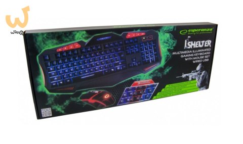 Zestaw klawiatura + mysz membranowa Esperanza EGK3000 (USB 2.0; kolor czarny; optyczna) Zestaw klawiatura + mysz membranowa Esperanza EGK3000 (USB 2.0; kolor czarny; optyczna)
