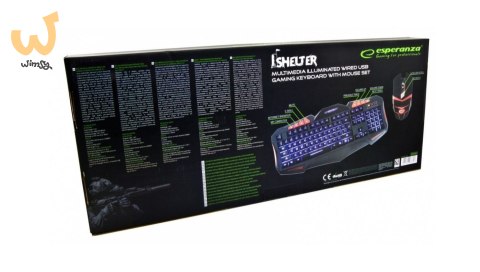 Zestaw klawiatura + mysz membranowa Esperanza EGK3000 (USB 2.0; kolor czarny; optyczna) Zestaw klawiatura + mysz membranowa Esperanza EGK3000 (USB 2.0; kolor czarny; optyczna)