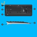 Zestaw klawiatura + mysz membranowa Logitech MK540 920-008685 (USB; kolor czarny; optyczna; 1000 DPI)