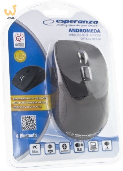 Mysz Esperanza Andromeda EM123K (optyczna; 2400 DPI; kolor czarny) Mysz Esperanza Andromeda EM123K (optyczna; 2400 DPI; kolor czarny)