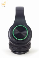 GEMBIRD SŁUCHAWKI STEREOFONICZNE LED BLUETOOTH CZARNE + MIKROFON + REGULACJA