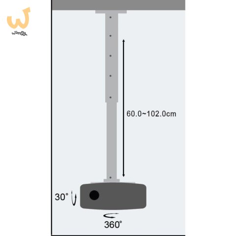 TECHLY UCHWYT SUFITOWY DO PROJEKTORA 60-102CM 15KG TECHLY UCHWYT SUFITOWY DO PROJEKTORA 60-102CM 15KG
