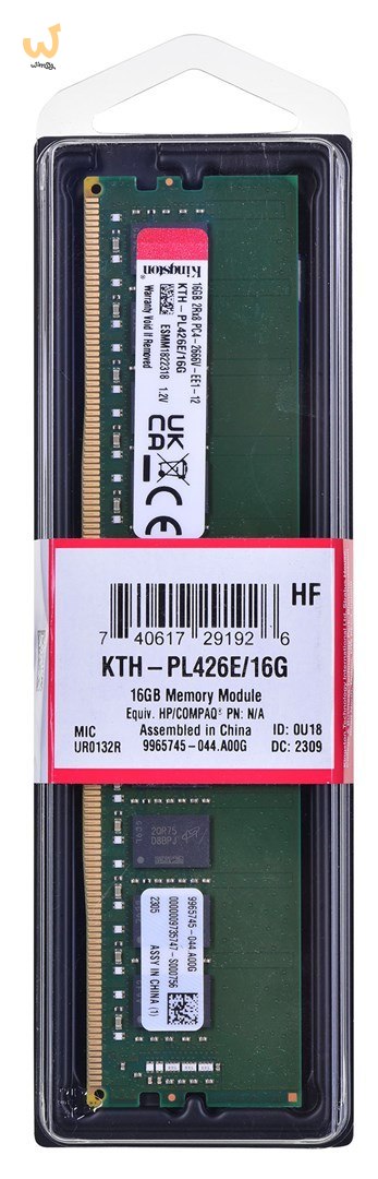 Pamięć Kingston dedykowana do HPE/HP 16GB DDR4-2666Mhz ECC Module Pamięć Kingston dedykowana do HPE/HP 16GB DDR4-2666Mhz ECC Module