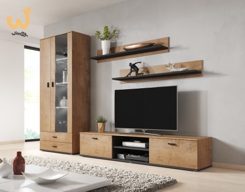 Półka 125cm (2szt) SOHO dąb lefkas + czarny Półka 125cm (2szt) SOHO dąb lefkas + czarny