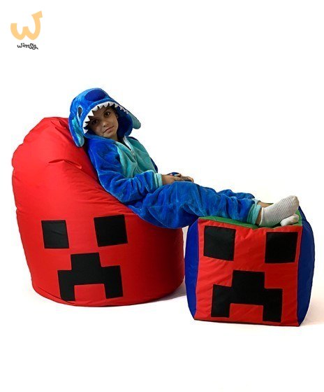 Pufa worek sako MINECRAFT czerwony XXL 110x90 Pufa worek sako MINECRAFT czerwony XXL 110x90