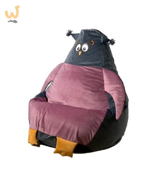 Pufa worek sako SOWA szary-róż XL 130x90 Pufa worek sako SOWA szary-róż XL 130x90