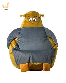 Pufa worek sako SOWA złoty-szary XL 130x90