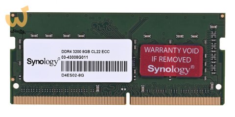 Synology 8GB DDR4 ECC Unbuffered SODIMM (DS1823xs+, DS923+, DS723+, RS822RP+, RS822+, DS3622xs+, DS2422+, DS1522+) D4ES02-8G Synology 8GB DDR4 ECC Unbuffered SODIMM (DS1823xs+, DS923+, DS723+, RS822RP+, RS822+, DS3622xs+, DS2422+, DS1522+) D4ES02-8G