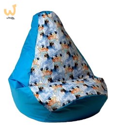 Pufa worek sako GRUSZA DRUK niebieski-Kraina Lodu XXL 140x100