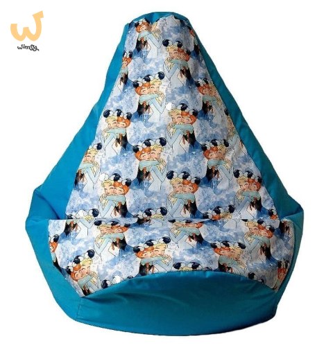 Pufa worek sako GRUSZA DRUK niebieski-Kraina Lodu XXL 140x100 Pufa worek sako GRUSZA DRUK niebieski-Kraina Lodu XXL 140x100