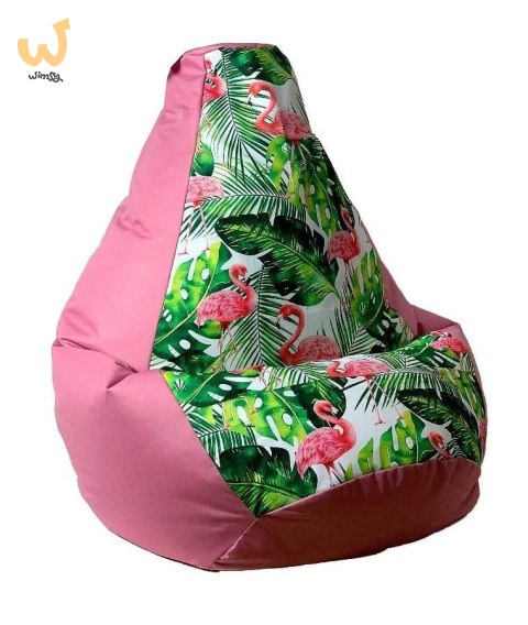 Pufa worek sako GRUSZA DRUK róż-flaming XL 130x90 Pufa worek sako GRUSZA DRUK róż-flaming XL 130x90