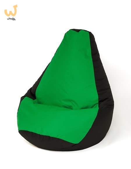 Pufa worek sako GRUSZA czarny-zielony XXL 140x100 Pufa worek sako GRUSZA czarny-zielony XXL 140x100