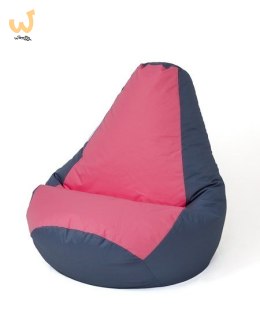 Pufa worek sako GRUSZA szary-różowy XL 130x90