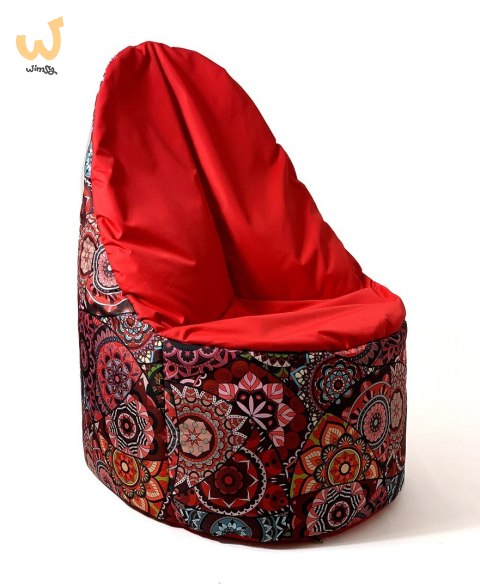 Pufa worek sako MANDALA druk-czerwony XL 120x80 Pufa worek sako MANDALA druk-czerwony XL 120x80