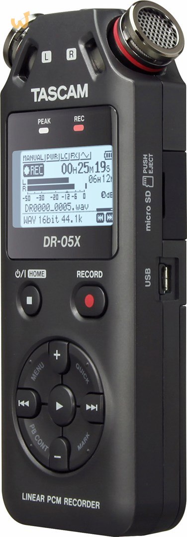 Tascam DR-05X - Przenośny rejestrator cyfrowy z interfejsem USB, zapis na karcie pamięci microSD Tascam DR-05X - Przenośny rejestrator cyfrowy z interfejsem USB, zapis na karcie pamięci microSD