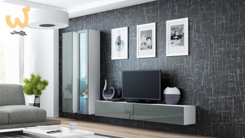 Witryna VIGO pełna'180' 180/40/30 biały/szary poł Witryna VIGO pełna'180' 180/40/30 biały/szary poł