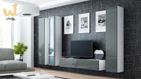 Witryna VIGO pełna'180' 180/40/30 biały/szary poł Witryna VIGO pełna'180' 180/40/30 biały/szary poł