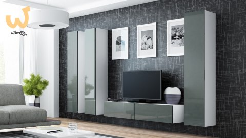Witryna VIGO pełna'180' 180/40/30 biały/szary poł Witryna VIGO pełna'180' 180/40/30 biały/szary poł