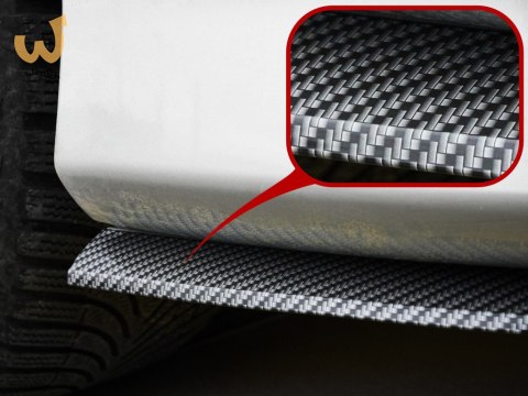 Dokładka zderzaka osłona uniwersalna spoiler carbon 2,5m czarna Dokładka zderzaka osłona uniwersalna spoiler carbon 2,5m czarna