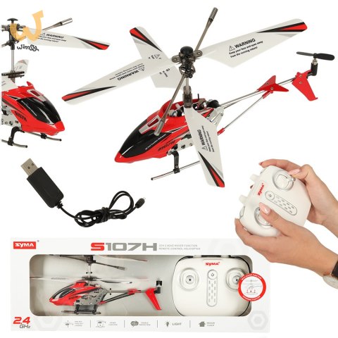 Helikopter zdalnie sterowany na pilota RC SYMA S107H 2.4GHz RTF czerwony Helikopter zdalnie sterowany na pilota RC SYMA S107H 2.4GHz RTF czerwony