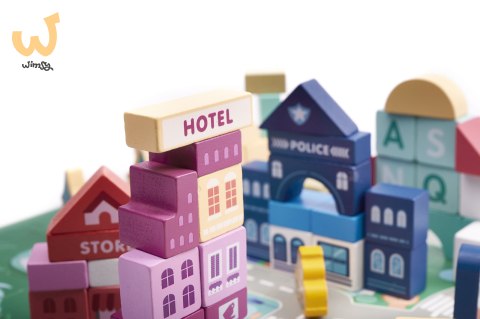 Klocki drewniane edukacyjne miasto puzzle 100el. Klocki drewniane edukacyjne miasto puzzle 100el.