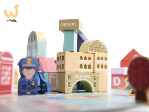 Klocki drewniane edukacyjne miasto puzzle 100el. Klocki drewniane edukacyjne miasto puzzle 100el.