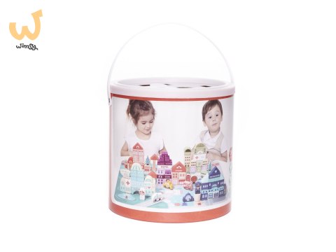 Klocki drewniane edukacyjne miasto puzzle 100el. Klocki drewniane edukacyjne miasto puzzle 100el.
