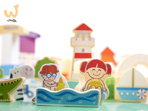 Klocki drewniane edukacyjne miasto puzzle 120el. Klocki drewniane edukacyjne miasto puzzle 120el.