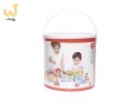 Klocki drewniane edukacyjne miasto puzzle 120el.