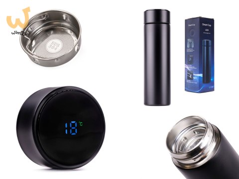 Kubek bidon termiczny termos smart LED 500ml czarny Kubek bidon termiczny termos smart LED 500ml czarny