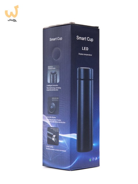 Kubek bidon termiczny termos smart LED 500ml srebrny Kubek bidon termiczny termos smart LED 500ml srebrny