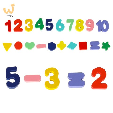 Liczydło drewniane sorter cyfry montessori 3w1 13x36cm Liczydło drewniane sorter cyfry montessori 3w1 13x36cm
