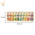 Liczydło drewniane sorter cyfry montessori 3w1 13x36cm