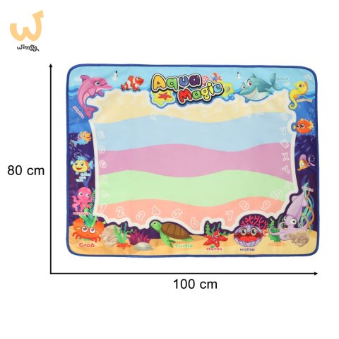 Mata wodna do malowania rysowania wodą XXL pieczątki szablony zestaw 100 x 80 cm Mata wodna do malowania rysowania wodą XXL pieczątki szablony zestaw 100 x 80 cm