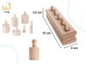 Odważniki cylindry drewniane sorter montessori