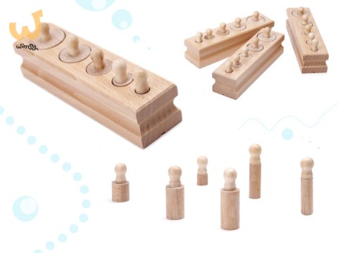 Odważniki cylindry drewniane sorter montessori Odważniki cylindry drewniane sorter montessori