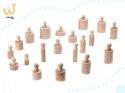 Odważniki cylindry drewniane sorter montessori