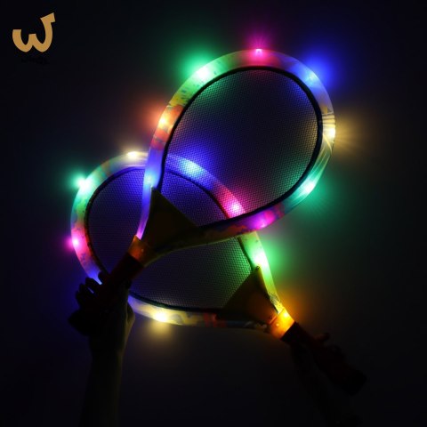 Rakiety tenisowe świecące LED + lotki Rakiety tenisowe świecące LED + lotki