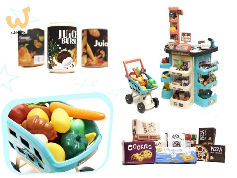 Supermarket sklep kasa fiskalna + wózek miętowy Supermarket sklep kasa fiskalna + wózek miętowy