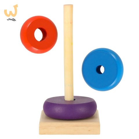 Wieża piramida piramidka drewniana do układania sorter kolorowy tęczowy 13cm Wieża piramida piramidka drewniana do układania sorter kolorowy tęczowy 13cm