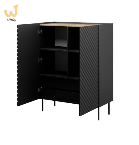 Regał 2D2SZ ONDA 98x45x127 czarny Regał 2D2SZ ONDA 98x45x127 czarny