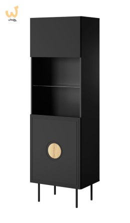 Witryna PALAZZO 60x42x190 czarny + dąb craft