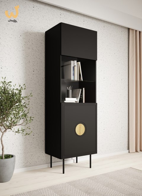 Witryna PALAZZO 60x42x190 czarny + dąb craft Witryna PALAZZO 60x42x190 czarny + dąb craft