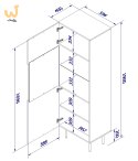 Witryna PALAZZO 60x42x190 czarny + dąb craft